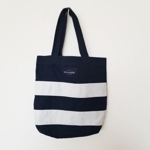 ABERCROMBIE - STRIPED CANVAS TOTE